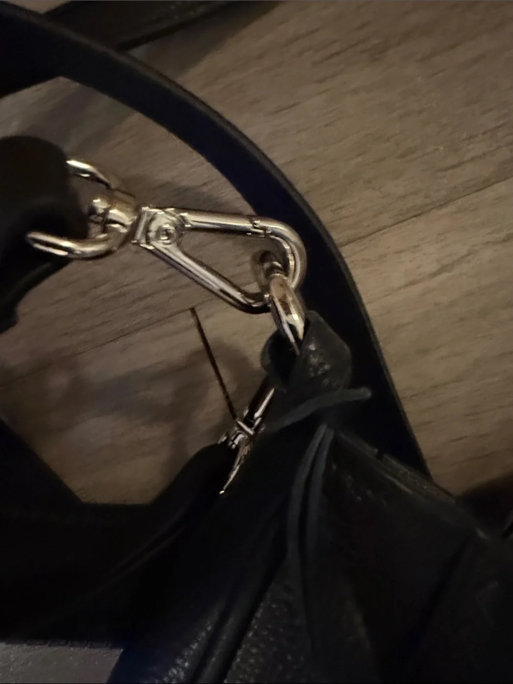 Brighton Black Leather Crossbody with Silver Knot & Heart Charm- Fletcher